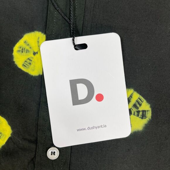 Men's Black and Yellow Casual Button Down Shirt - Picture 5 of 12